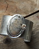 bransoletki wire wrapping Koral fossil    - BRANSOLETA MANKIET - CUFF
