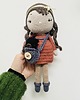 lalki Lalka z misiem maskotka przytulanka szydełkowa