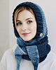 czapki damskie Balaclava kominiarka kapturoszal zamiast czapki handmade 53-55 cm
