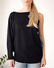 bluzki kimonowe damskie Bluzka jedno ramię czarna