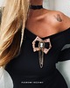 broszki Brosza Kamea Styl Glamour Dama Kameliowa z łańcuszkami