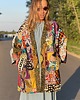 kurtki damskie Zjawiskowe ocieplane kimono patchwork