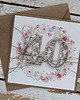 kartki scrapbooking Rustykalna kartka ręcznie robiona na 40 urodziny dla kobiety życzenia
