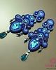 kolczyki soutache Granatowo turkusowe kolczyki sutasz