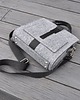 torebki mini Designerska torebka - szara - czarny pas - mini