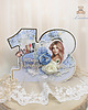 kartki scrapbooking Kartka urodzinowa  na 18 urodziny, kartka cyferka ""Blue Hope" GOTOWA