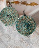 kolczyki soutache Kolczyki zielona mozaika koła lekkie