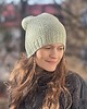 czapki damskie Przejściowa czapka  Marmurka bawełna z merynosem jasna  mięta