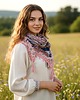 szale damskie DUŻA LUDOWA CHUSTA GÓRALSKA Florku Akademia Stylu różowa