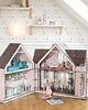 klocki i zabawki drewniane Drewniany domek dla lalek Pink + dobudówka