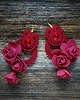 kolczyki soutache Bordowe kolczyki soutache z kwiatami