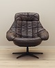 fotele Fotel obrotowy skórzany, duński design, lata 60, H.W. Klein, Bramin