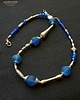 korale Vintage style uroczy naszyjnik z matowego błękitnego szkła Prezent handmade