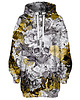 bluza z kapturem damska Bluza Oversize Tunika DR.CROW Skull in Flower
