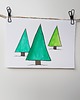 kartki scrapbooking Kartka Świąteczna Trzy Choinki, akwarela.
