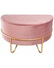 pufy do siedzenia Pufa Półokrągła na Złotych Nóżkach Różowa