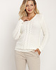 swetry damskie  Sweter z dekoltem, SWE186 ecru MKM