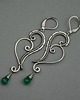 kolczyki wire wrapping Długie duże kolczyki zielony onyks wire wrapping