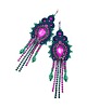 kolczyki soutache Joy kolczyki sutasz fuksjowo zielone błyszczące z cyrkoniami