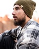 czapki i kapelusze męskie Oliwkowa Czapka Beanie z podwójnym brzegiem