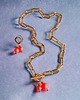 komplet biżuterii KOMPLET Swarovski neon pearls : TWO : neon orange : naszyjnik, kolczyki