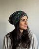czapki damskie Kolorowa duża czapka beanie z wełną i alpaką