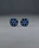 kolczyki ceramiczne Kolczyki ceramiczne zielono kobaltowe zdobione złotem #029