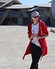 bluza bez kaptura damska Bluza długa na zamek - Czerwona