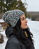 czapki damskie Kolorowa duża czapka beanie z wełną i alpaką