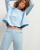 spodnie dresowe damskie Spodnie dresowe jogger T384, jasnoniebieskie