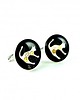spinki do mankietów SPINKI - Steam dream - CAT Silver (black), kot