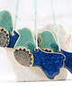ozdoby choinkowe Turkusowe ptaszki w locie - ceramiczne ozdoby wiszące