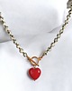 naszyjniki - inne Jaspis dalmatyński i serce : CEGLASTA CZERWIEŃ: naszyjnik