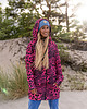 bluza z kapturem damska Candy Long hoodie Pink Zebra