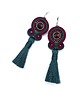 kolczyki soutache Kolczyki sutasz bordowo zielone z chwostem Nella