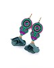 kolczyki soutache Kolczyki sutasz kolorowe zielone różowe wiosenne Cleo z kwiatkiem