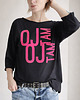t-shirt damskie Oj tam Długi czarny Oversize