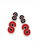 kolczyki soutache Kolczyki soutache - Czerń Czerwień Szary Medium
