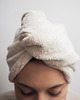 dodatki - łazienka - różne Lniany turban frotte creamy white