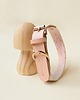 smycze i obroże dla psów i kotów Obroża Łączona Pink Confetti / Nude Leather 2 cm