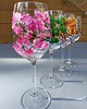 szklanki i kieliszki Kieliszki na wino ręcznie malowane, cztery pory roku.