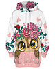 bluza z kapturem damska Bluza Oversize Tunika DR.CROW Sowa