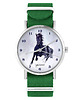 zegarki unisex Zegarek - Czarny koń cyfry - zielony, nylonowy