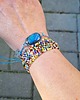 bransoletki wire wrapping Labradoryt na lato  - bransoletka sznurkowa