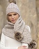 czapki damskie Zestaw CZAPKA  + SZALIK Z pomponami 100% wełna Merino - UNISEX