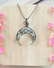 wisiory Naszyjnik Lunula Amazonit stal chirurgiczna wisiorek handmade