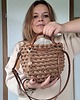 torebki mini Torebka Mini z sznurka bawełnianego - karmel z złotą nitką