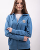 bluza z kapturem damska Bluza niebieska rozpinana bawełna organiczna GOTS