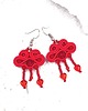 kolczyki soutache Kolczyki sutasz czerwone z koralikami