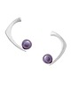 kolczyki srebrne PEARL / satin silver earrings with dark pearl
